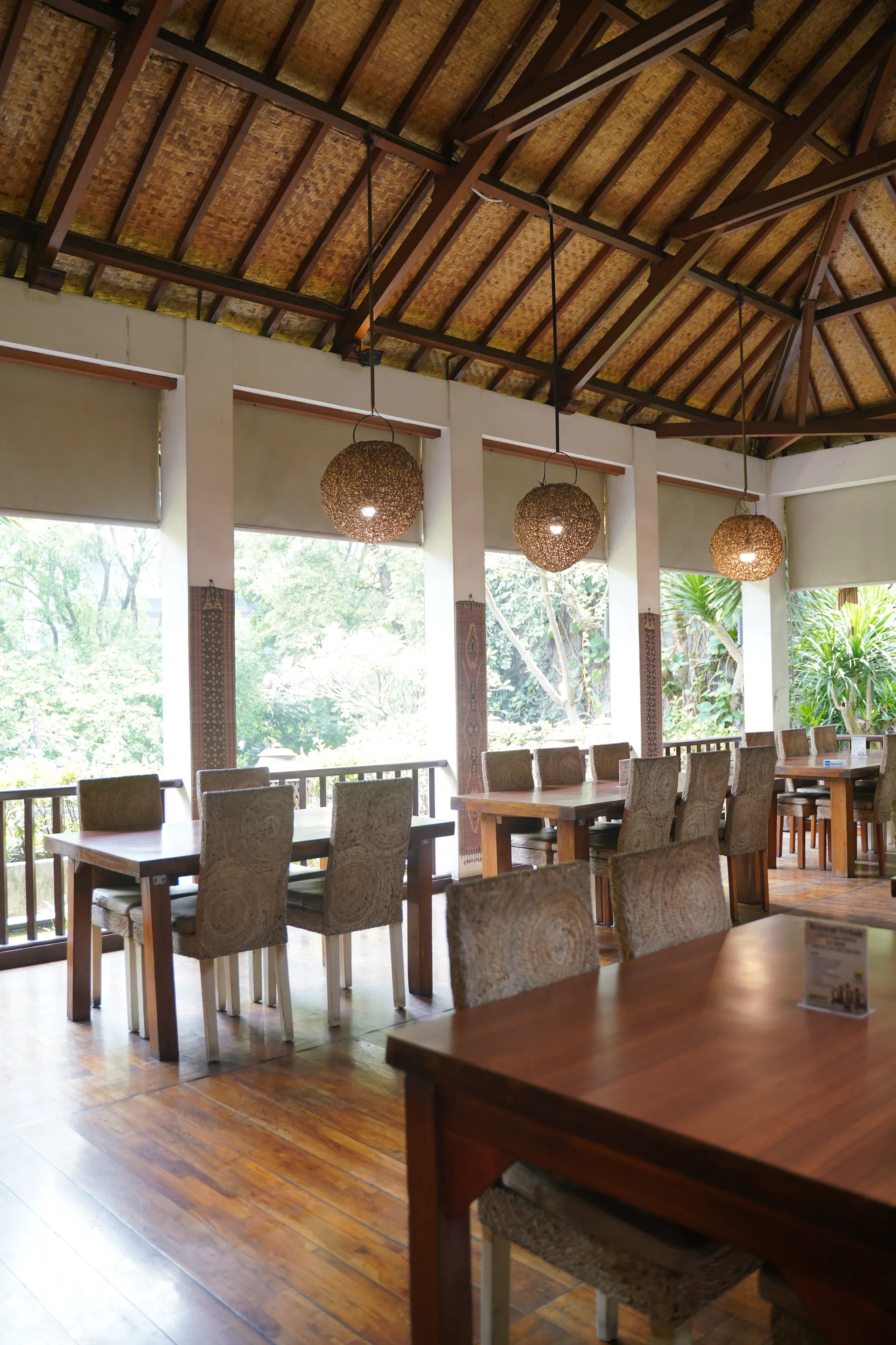 Raja Rasa open veranda overlooking the garden